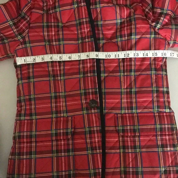 J.Crew Quilted Regent blazer-jacket red Stewart tartan w/30% recycled PrimaLoft - Picture 6 of 11